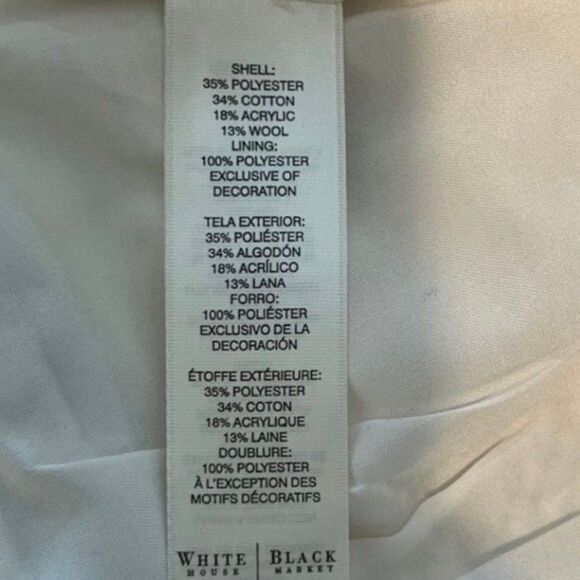 White House Black Market Tweed Pencil Skirt White Grey Wool Blend Mini 12 - Picture 9 of 12